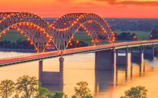 image of bridge near memphis at twilight
