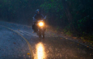 motorcycle accident in rain