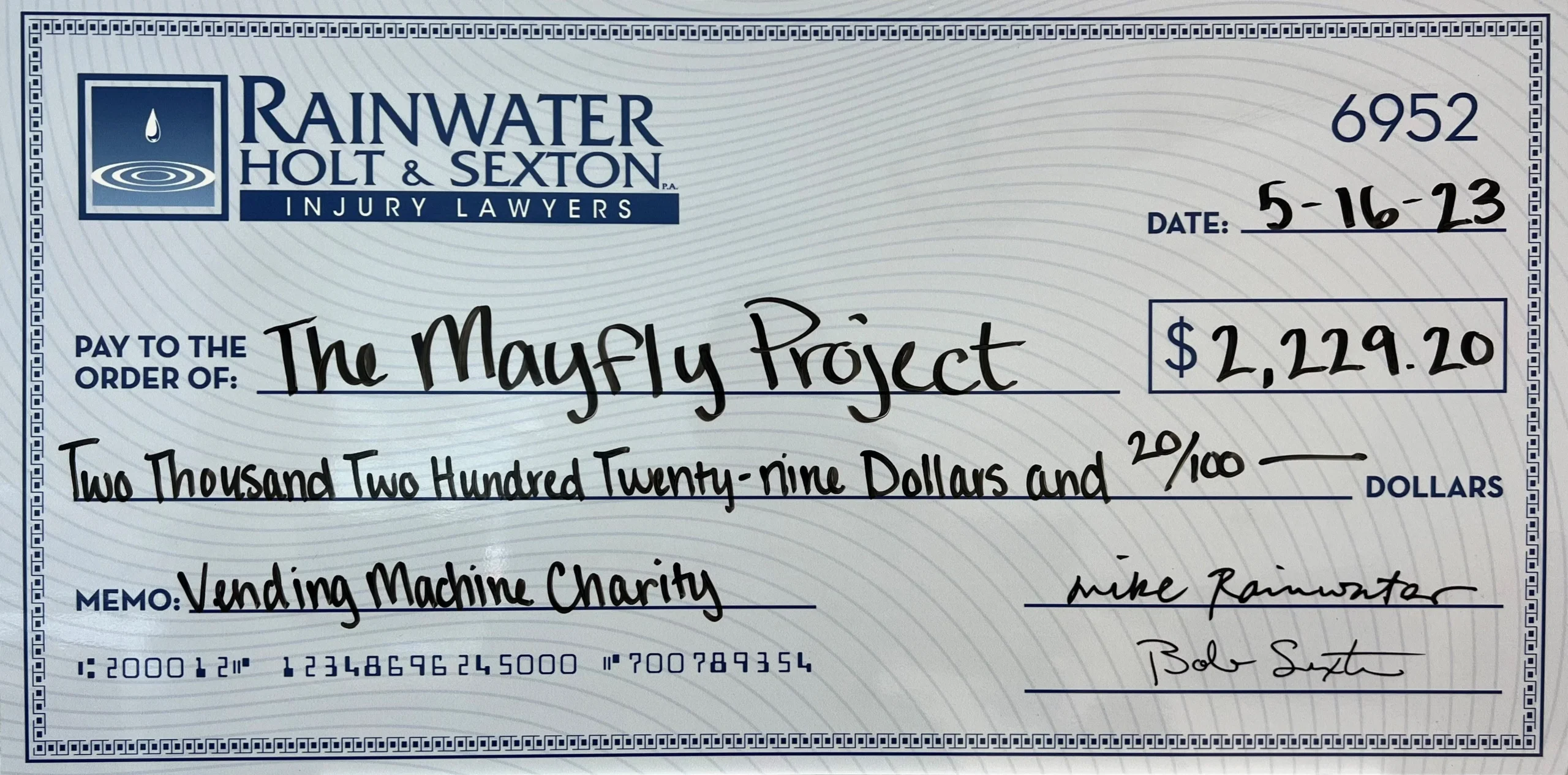 mayfly Charity check