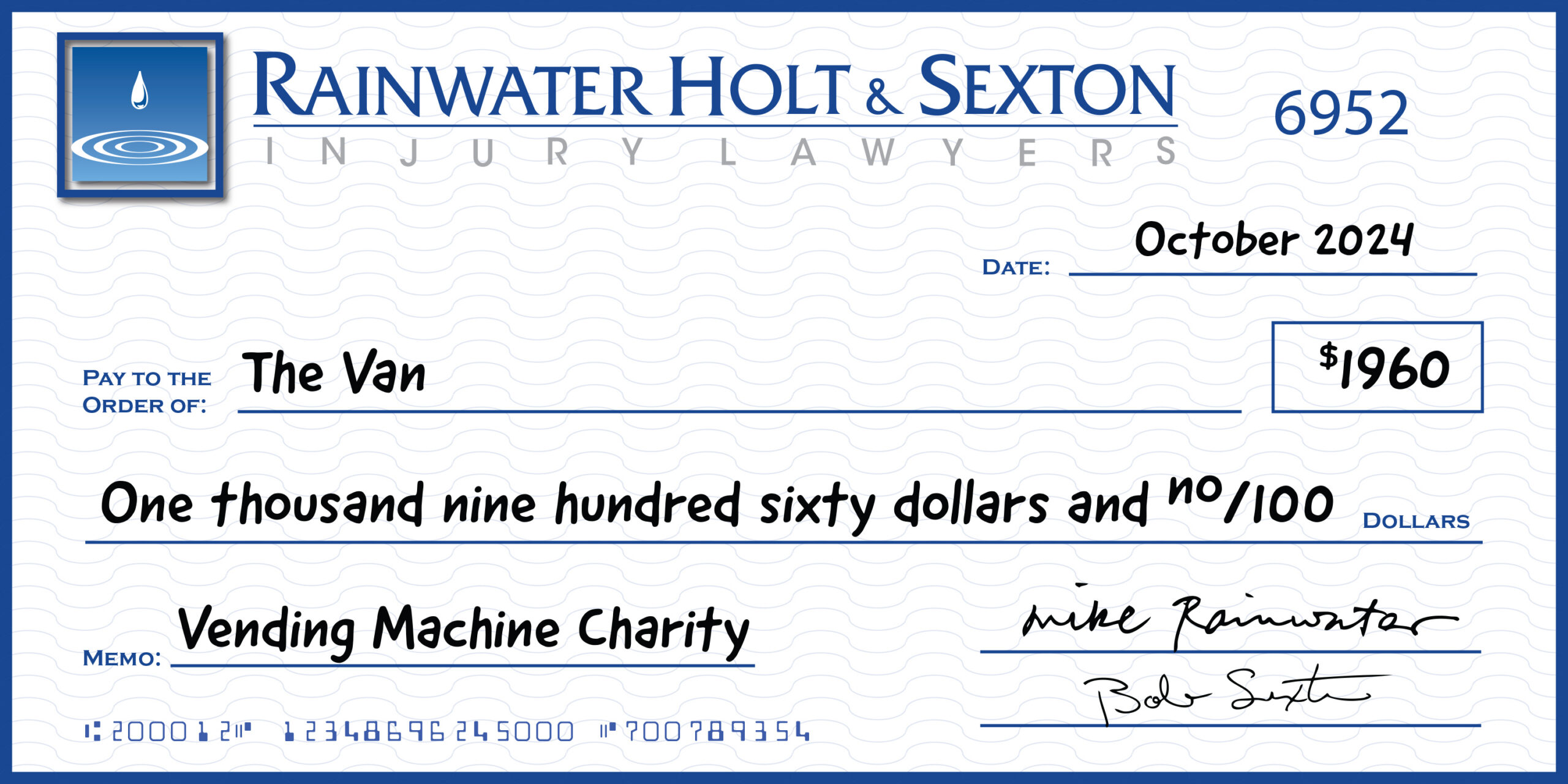 rhs vending machine donation bit check